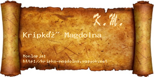 Kripkó Magdolna névjegykártya