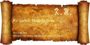 Kripkó Magdolna névjegykártya